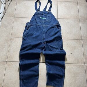 VTG Key Imperial Men's 46x32 Carpenter Denim Bib Overalls USA Work Farm Railroad